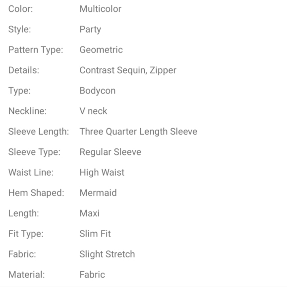 MULTICOLOR PARTY GEOMETRIC SEQUINED MAXI GOWN - Picture 9 of 10